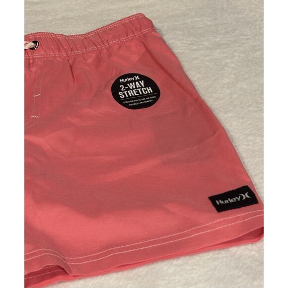 Hurley Boy’s Small Quick-Dry Swim Trunks with 2-Way Stretch Pink New With Tags - Picture 2 of 4